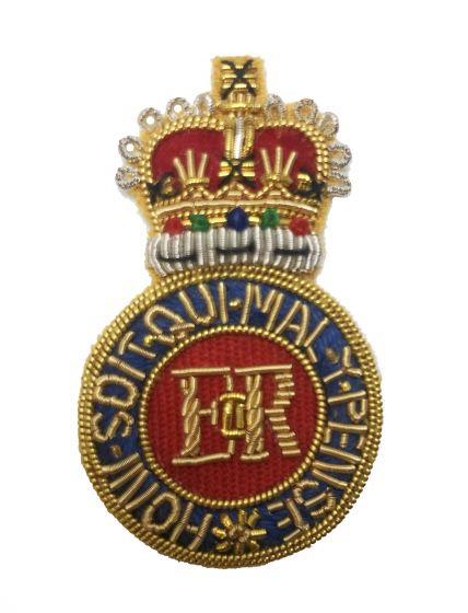 Officers Household Cavalry Wire Embroided Beret Badge
