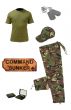 Kids Army Camo Pack 5 - Tshirt, Pants, Cap, Dog Tags, Camo Paint and Command Bunker Sign 