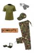 Kids Army Camo Pack 7 - Tshirt, Pants, Cap, Dog Tags, Camo Paint and Bombsite Sign 