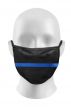 Thin Blue Line Police Face Mask (Knitted Fabric,Reusable, Washable)