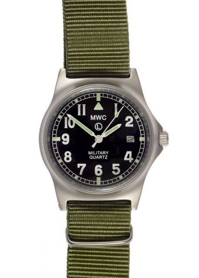 MWC G10 LM Military Watch showing olivbe green Strap