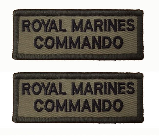 Pair Subdued Royal Marines Commando Rectangle Flash (VELCRO® Brand Hook Backed)