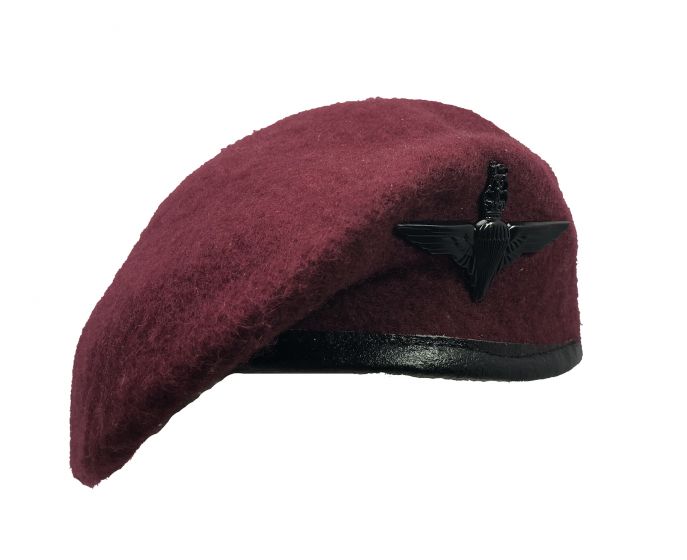 Reproduction Para Maroon Beret + Parachute Regiment Metal Cap Badge 