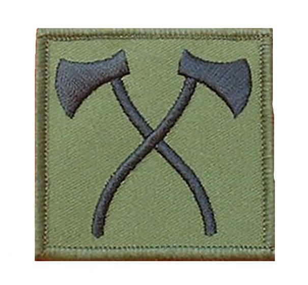 Assault Pioneers Badge Black on Olive Green