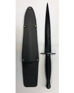 Genuine Fairbairn Sykes Commando Knife - Blackened Blade + Belt Sheath