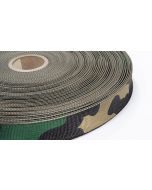 25mm - 1" Double Sided M81 Woodland Camouflage Webbing A-A55301 T-III
