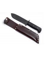 Genuine MOD Specification Survival Knife - Black Handle + Leather Sheath