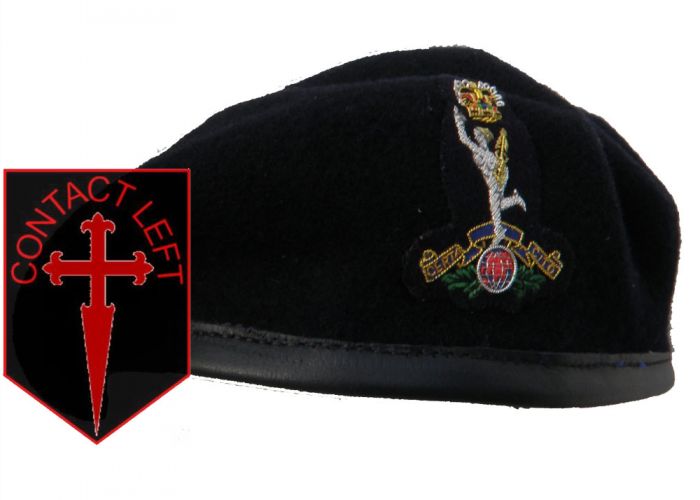 Royal Signals Officers Navy Blue Beret + Cap Badge