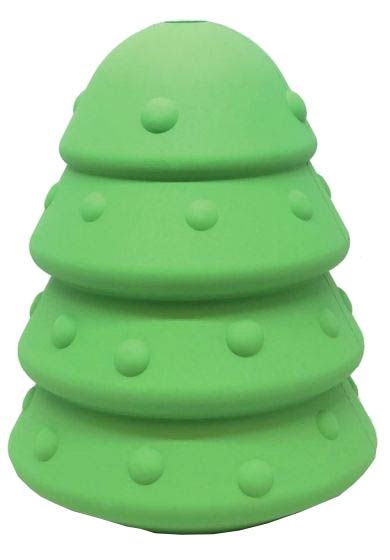 MKB Christmas Tree Durable Rubber Chew Toy & Treat Dispenser - Large - Green 