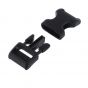 Duraflex 15mm Black Wienerlock Dog Collar Buckle - Male Adjust/Female Fix (5/8")
