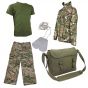 Kids Pack 8 HMTC Trousers, Jacket & Olive T-shirt, Canvas Haversack + Dog Tags 