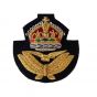 RAF Officers Beret Badge - Kings Crown - Wire Embroided