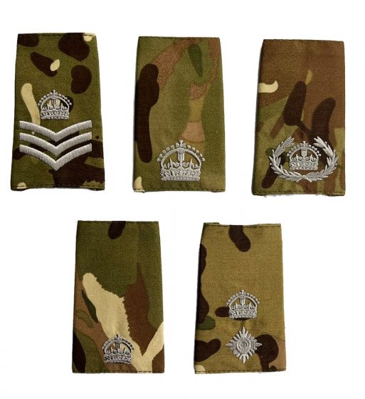 Pair Ranger Regiment MTP Rank Slides Epaulettes - Kings Crown