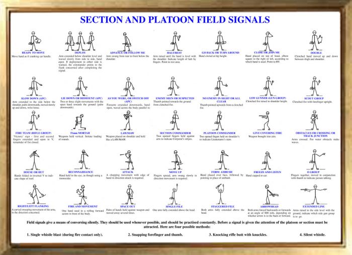 British Military Section and Platoon Hand Signals Poster