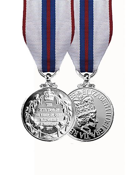 Official Queens Silver Jubilee Full Size Medal and Ribbon