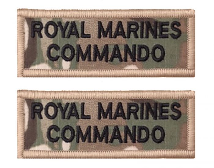 Pair Multicam / MTP Royal Marines Commando Rectangle Flash (VELCRO® Brand Hook Backed)