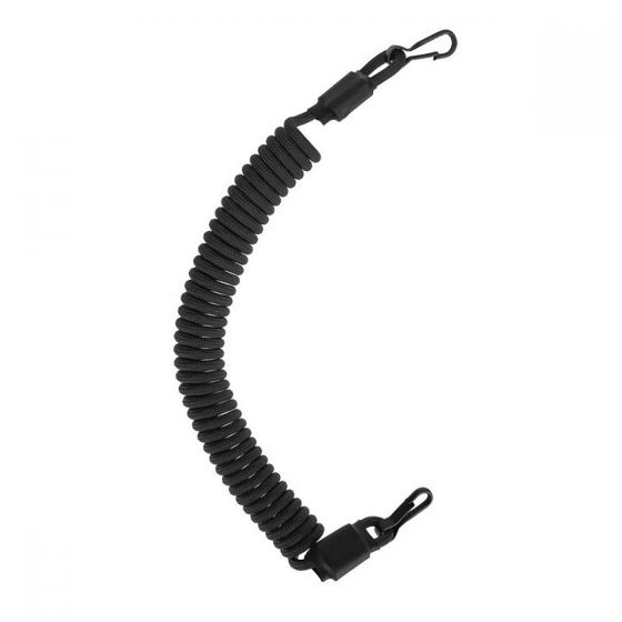 Black Spiral lanyard with Metal Clips (Tactical / Industrial)