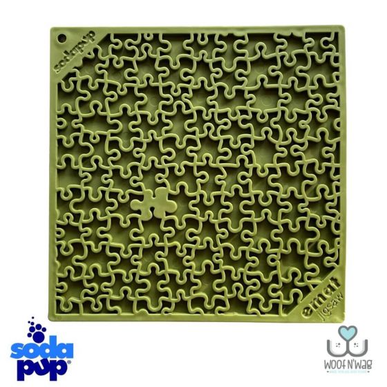 SodaPup Lick Mat - Enrichment EMAT with Jigsaw Design - Green