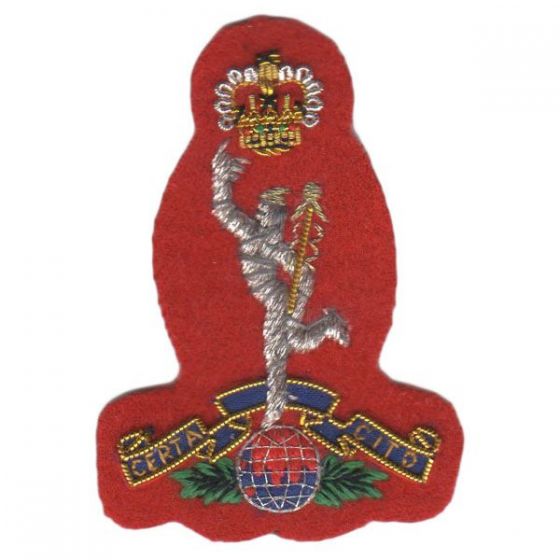 Royal Signals Officers Wire Embroided Red Cap / Beret Badge (Essex Yeomanry) 