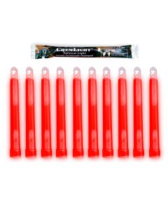 10 (TEN) - 12 Hour 6” Military ChemLight (15cm) Red lightstick (Cyalume® Branded)