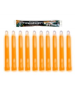 10 (TEN) - 12 Hour 6” Military ChemLight (15cm) Orange lightstick (Cyalume® Branded)