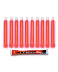 Box of 10 (TEN) 12 Hour 6” SnapLight (15cm) Red lightstick (Cyalume® Branded)