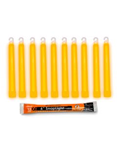 Box of 10 (TEN) 12 Hour 6” SnapLight (15cm) Orange lightstick (Cyalume® Branded)