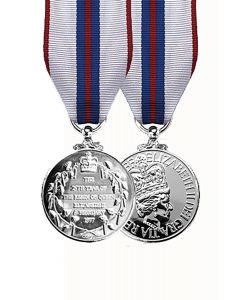 Official Queens Silver Jubilee Miniature Medal and Ribbon