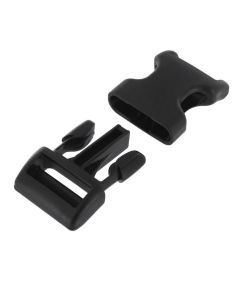 Duraflex 25mm Black Wienerlock Dog Collar Half Buckle - Male Adjustable (1")