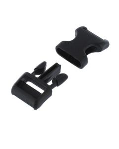 Duraflex 15mm Black Wienerlock Dog Collar Half Buckle - Male Adjustable (5/8")