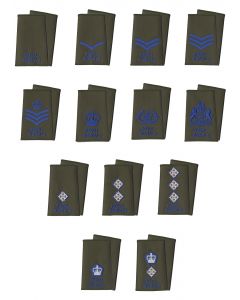 Royal Signals Blue on Olive Green Rank Slide Epaulette (All Ranks)