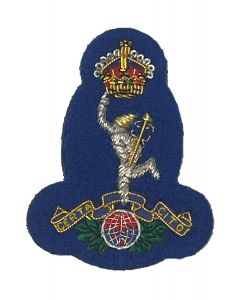 Royal Signals Berkshire Yeomanry Officers Wire Embroided Cap / Beret Badge - Kings Crown