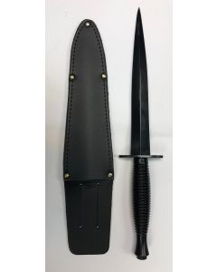Genuine Fairbairn Sykes Commando Knife - Blackened Blade + Belt Sheath