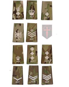 ACF Multicam / MTP Rank Slide Epaulette - Ivory Thread Cadets (All Ranks)