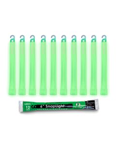 Box of 10 (Ten) 12 Hour 6” SnapLight (15cm) Green lightstick (Cyalume® Branded)