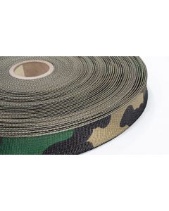 25mm - 1" Double Sided M81 Woodland Camouflage Webbing A-A55301 T-III