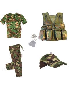 Kids - DELUXE B - Army Camo Fancy Dress Children's Soldier Outfit
