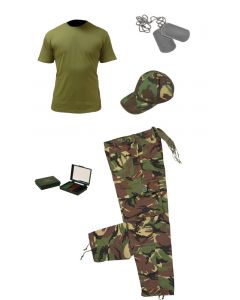 Kids Army Camo Pack 4 - Tshirt, Pants, Cap, Dog Tags and Camo Paint 