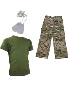 Kids Pack 4 HMTC Trousers, Olive T-shirt & Dog Tags 