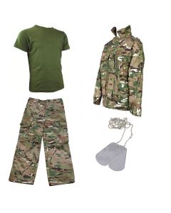 Kids Pack 5 HMTC Trousers & Jacket, Olive T-shirt & Dog Tags 