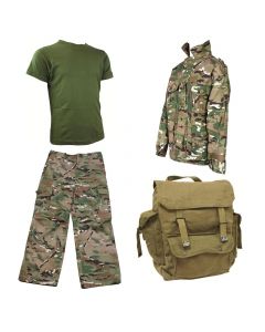 Kids Pack 7 HMTC Trousers, Jacket & Olive T-shirt + Canvas Backpack