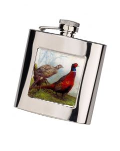 6oz Square Shooting Flask in Presentation Box by Bisley