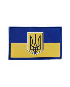 PVC Flag of UKRAINE with Coat of Arms Badge Velcro Backed Patch