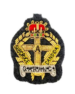 QARANC Grey Wire Embroided Cap / Beret Badge Officers - Queen Alexandra's Royal Army Nursing Corps