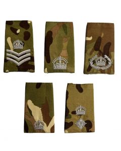 Pair Ranger Regiment MTP Rank Slides Epaulettes - Kings Crown