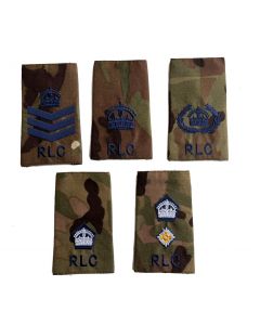 Pair RLC MTP Rank Slides Epaulette - Kings Crown Blue Thread 