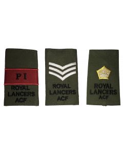 Royal Lancers ACF Army Cadet Force Rank Slides (All Ranks)
