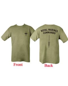 Royal Marine Commando T-Shirt - Olive Green (Double Print)