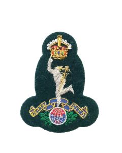 Royal-Signals-Officers-Wire-Embroided-Cap-Beret-Badge-Kings-Crown-Commando-Green