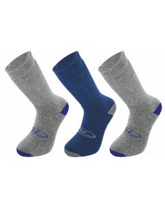3 Pair Pack Walking Socks Grey/Blue